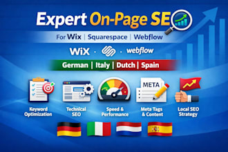 expert on page seo for wix, squarespace, webflow, german, italy, dutch, spain