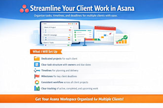 organize client work in asana with tasks timelines and tracking