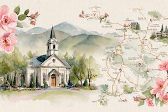 create a custom watercolor wedding map illustration