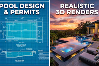design swimming pool plans, shop drawings and construction drawings for permit