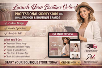 design your shopify clothing store and boutique store