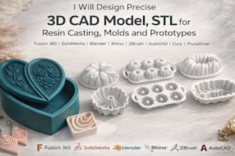 design precise 3d cad model, stl for resin casting, molds and prototypes
