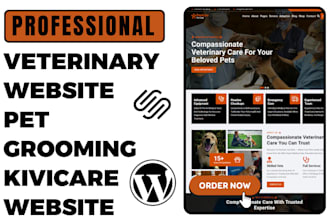 design veterinary website pet grooming website animal website kivicare website
