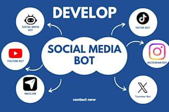 develop instagram bot, social media bot, facebook bot, tiktok bot twitter bot
