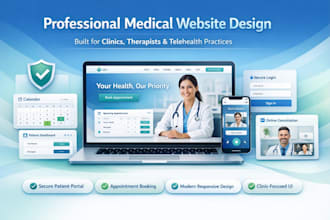 design hippa compliant medical telehealth therapy clinic healthcare website