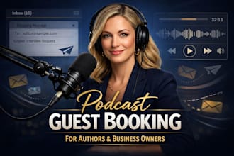 secure podcast guest bookings for authors and entreprenuers