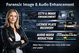 do enhancement and fast delivering, for plate number, audio, blur,  picture