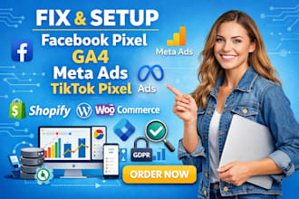 fix and setup facebook pixel meta ads google analytics 4 tiktok pixel