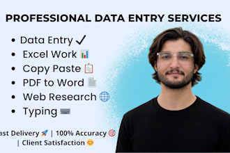 do fast and accurate data entry, copypaste and excel work
