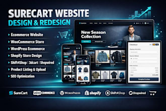 build surecart ecommerce website design redesign shift4shop product listing seo