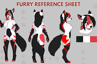 draw furry reference sheet ref sheet fursona character sheet custom furry art