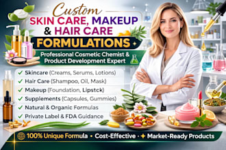 develop formulations for cosmetic products