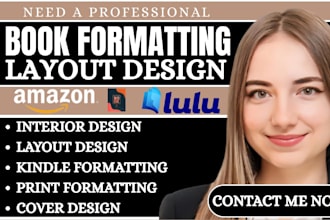be your book interior layout design kindle or paperback formatting cover design