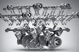 do 3d car part, piston, timing gear, cylinder head, camshaft or any engine parts
