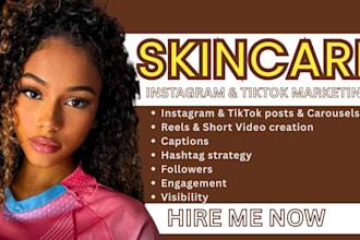 manage your skincare social media, create post, reel, beauty instagram marketing