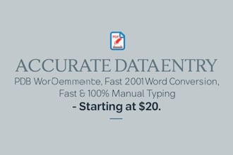 do accurate data entry and PDF to word conversion