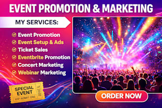 professionally promote your event, concert, or ticket sales