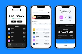 build crypto wallet app, crypto exchange website, fintech wallet app development