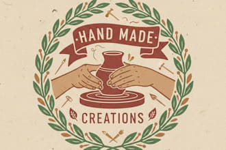 design a beautiful handmade product logo for your brand