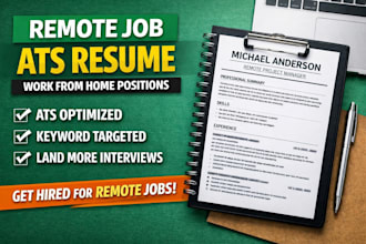 write an ats optimized resume for remote jobs and work from home positions