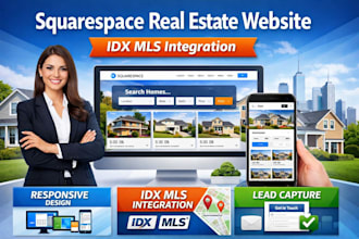 build squarespace real estate website with idx mls integration for realtor agent