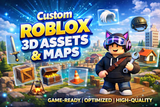 make 3d game assets,roblox 3d models,roblox clothing,roblox environment and maps