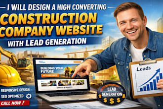 design a high converting construction company website with lead generation