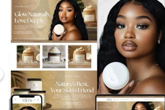design beauty and skincare shopify store, beauty store, skincare website