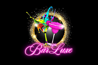 make a moden and unque bar nightciub logo dasing