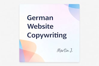 write professional website content in german and english
