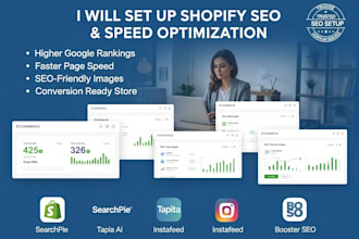 setup shopify searchpie tapita avada ai instafeed booster seo and image optimize
