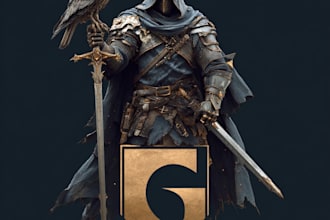 create a medieval, fantasy, rpg gaming logo