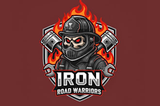 draw eye catchy biker sport logo with express delivery