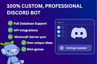 develop a professional discord bot with database and API support