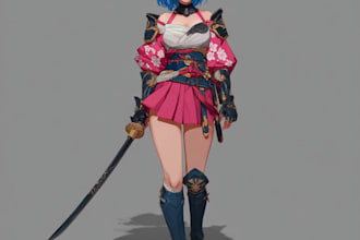 create commercial anime art of your preferred character
