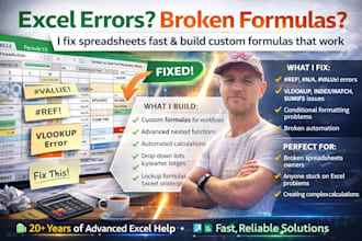create custom excel formulas and fix spreadsheets