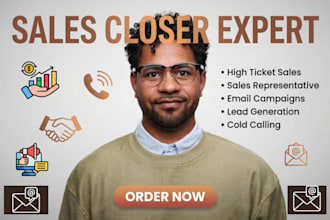 be your sales rep, high ticket sales person, sales agent b2b lead generation