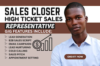 be your sales rep high ticket sales person sales agent b2b lead generation