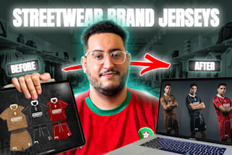 design a premium custom streetwear jersey with mockups and print ready files