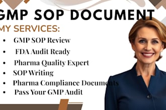 create professional gmp sop for pharma or medical devices