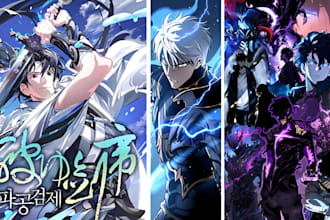 do anime manga webtoon cover graphic novel shonen webnovel cover art light novel