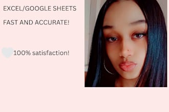 do accurately data entry and data capturing in excel or google sheets