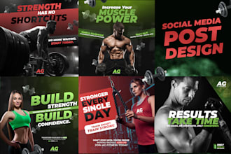 design professional gym and fitness instagram posts and ads