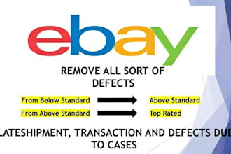 solve ebay defects, cases, late shipment issues and remove negative feedback