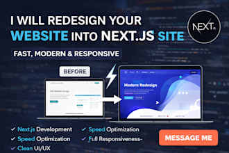 redesign your website into a modern nextjs site