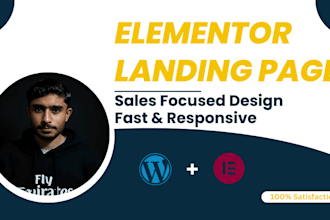 build wordpress web landing page with elementor pro