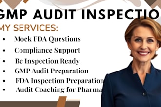 prepare you for gmp or fda inspection with mock audit questions