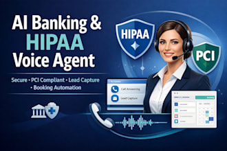 build ai banking receptionist, hipaa and pci voice agent for leads and booking