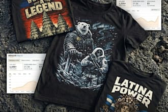 tshirt design for pod designs high quality merch by amazon
