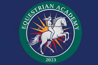 make eye catching animal horse riding logo
